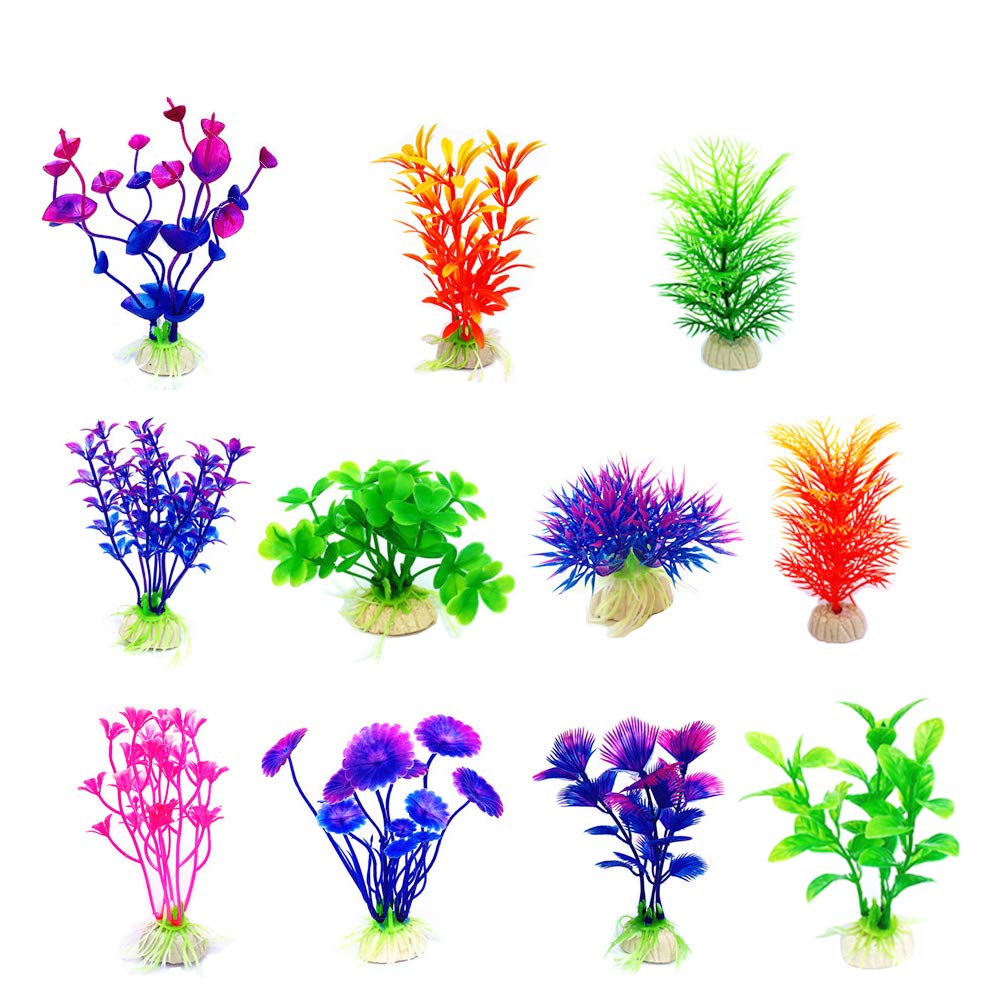 CousDUoBe: ensemble de 11 plantes artificielles pour aquarium, aspect naturel.