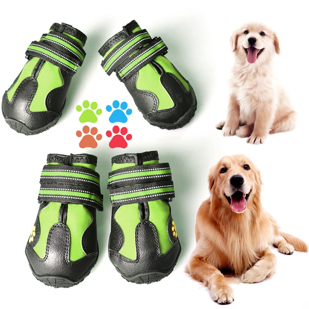 CovertSafe& bottes chien antidérapantes gris-vert pour extérieur, traction fiable.