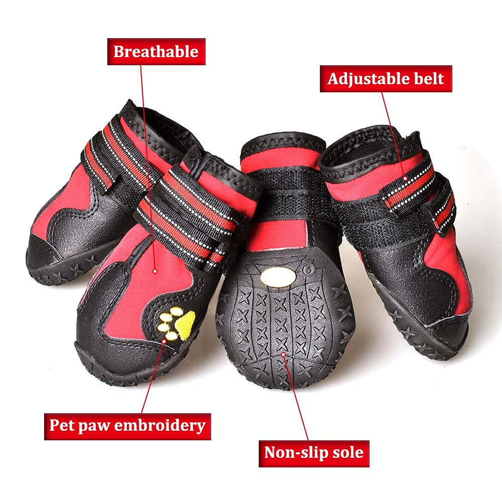 Bottes CovertSafe& chien: sangles réglables et réfléchissantes améliorent la sécurité nocturne.