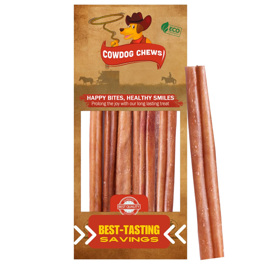 Cowdog Chews Bâton Bully Boeuf sans odeur, idéal pour la mastication quotidienne.