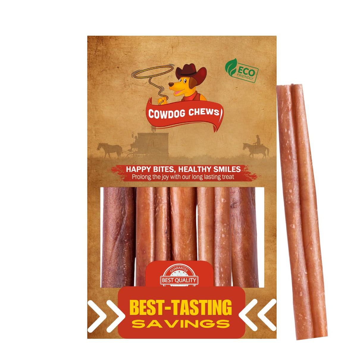 Cowdog Chews bully-stick inodore — bâton sans Odeur pour chiens sensibles