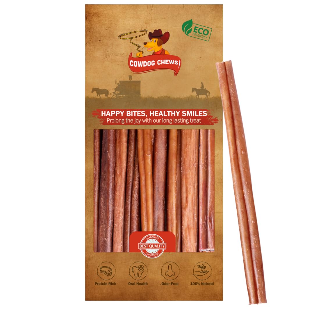 Cowdog Chews bâton Bully sans odeur, idéal pour une mastication propre.