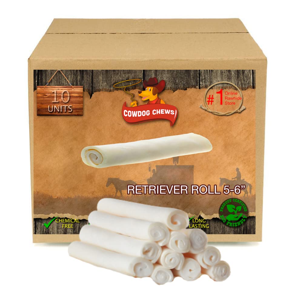 Cowdog Chews emballage 10 paquets, pratique pour récompenser après les séances de jeu.