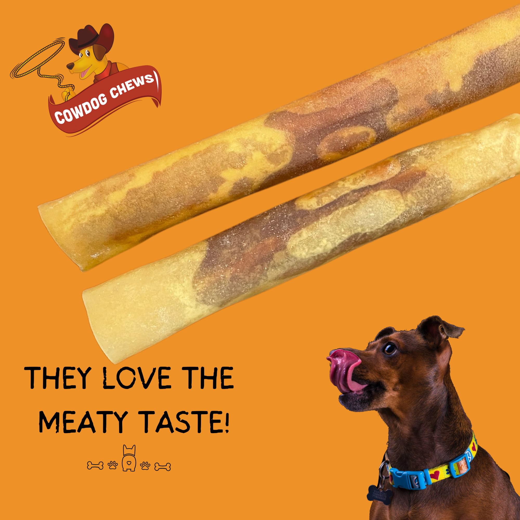 Ingrédients naturels Cowdog Chews, friandise savoureuse et de qualité.