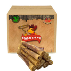 Cowdog Chews rouleaux gourmets viande remplis, lot dix, pour mâcher durablement.