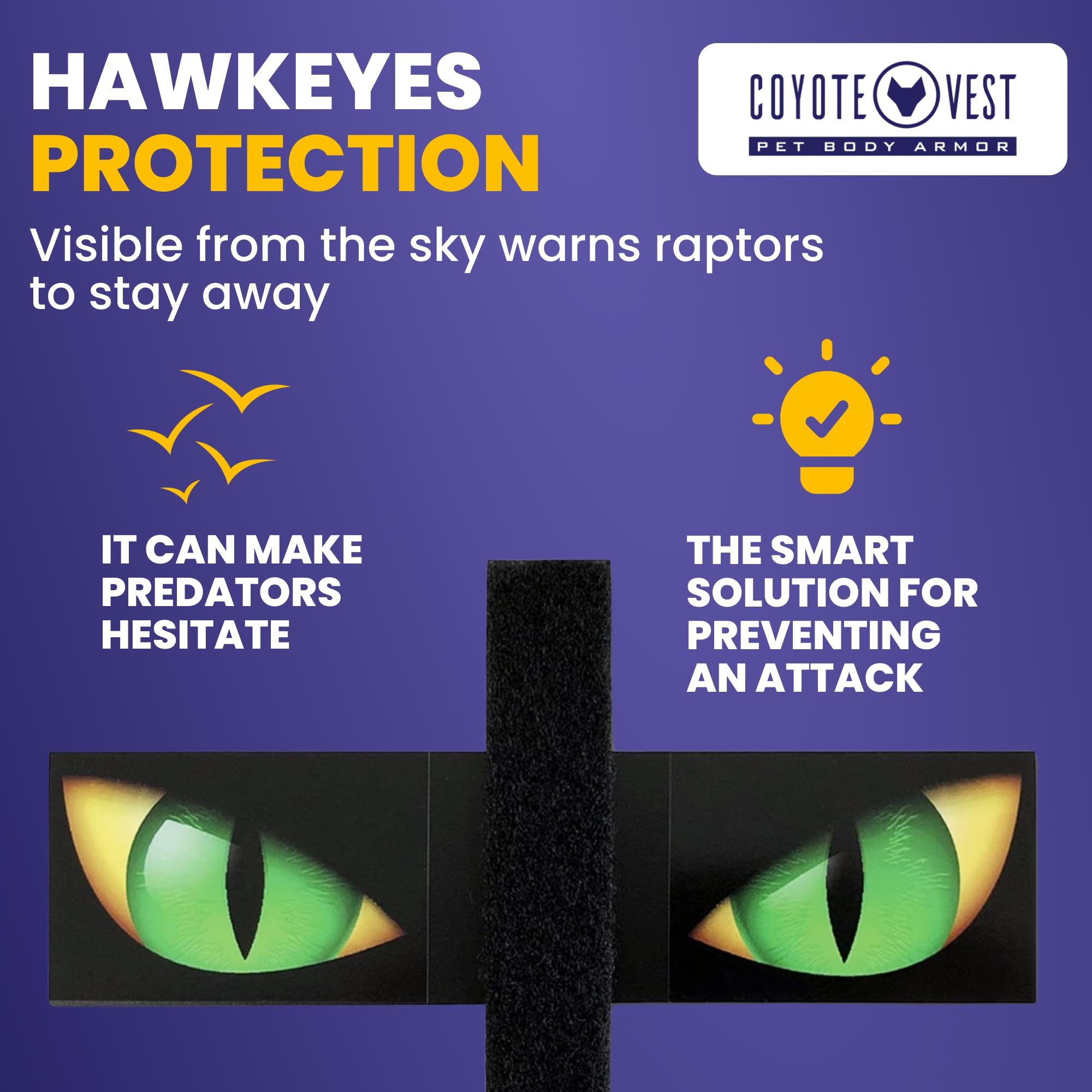 CoyoteVest HawkEyes: attache-velcro-double-face pour une sécurité renforcée.