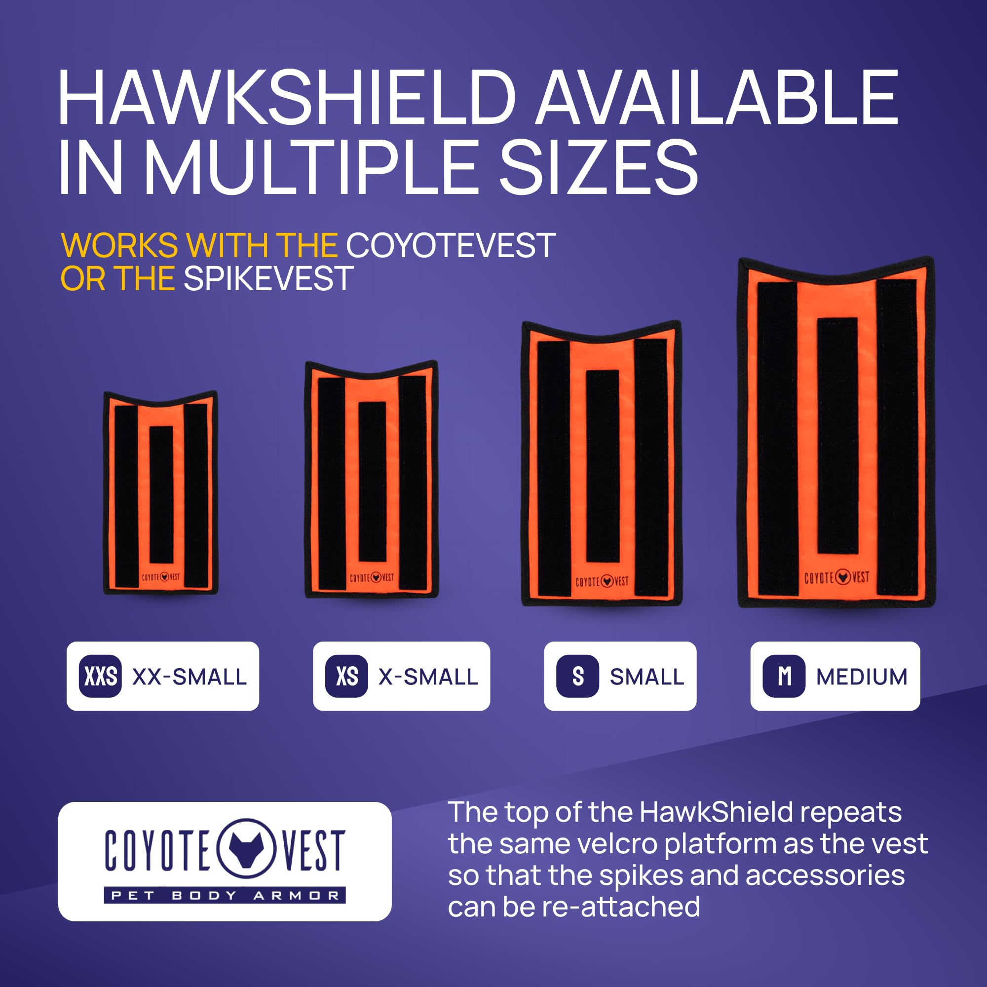 Compatibilité HawkShield avec SpikeVest pour une protection modulaire.