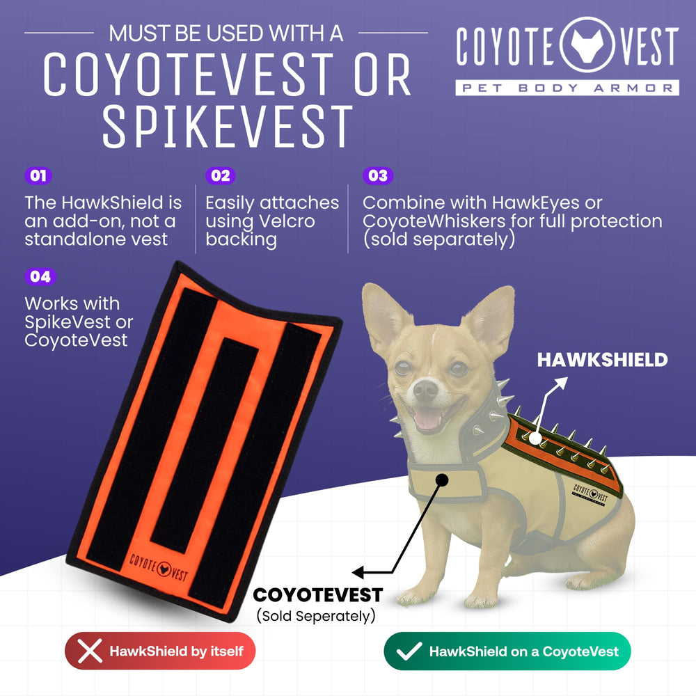 HawkShield pad de CoyoteVest, couleur fluo pour repérer rapidement votre chien.