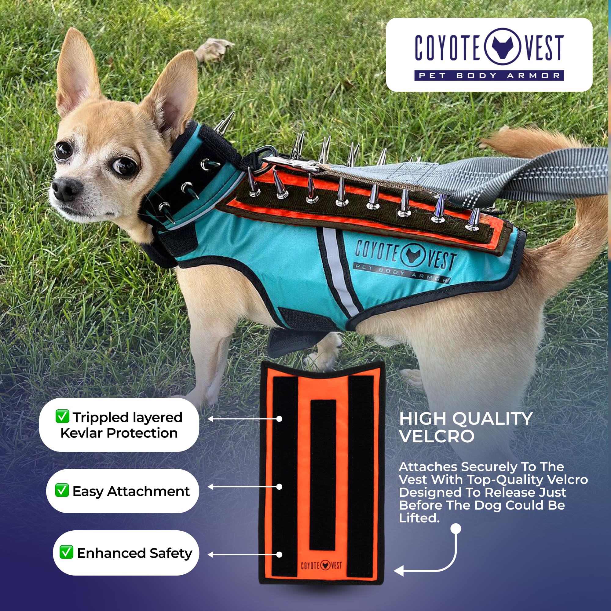 HawkShield pad de CoyoteVest, installation rapide et retrait facile.