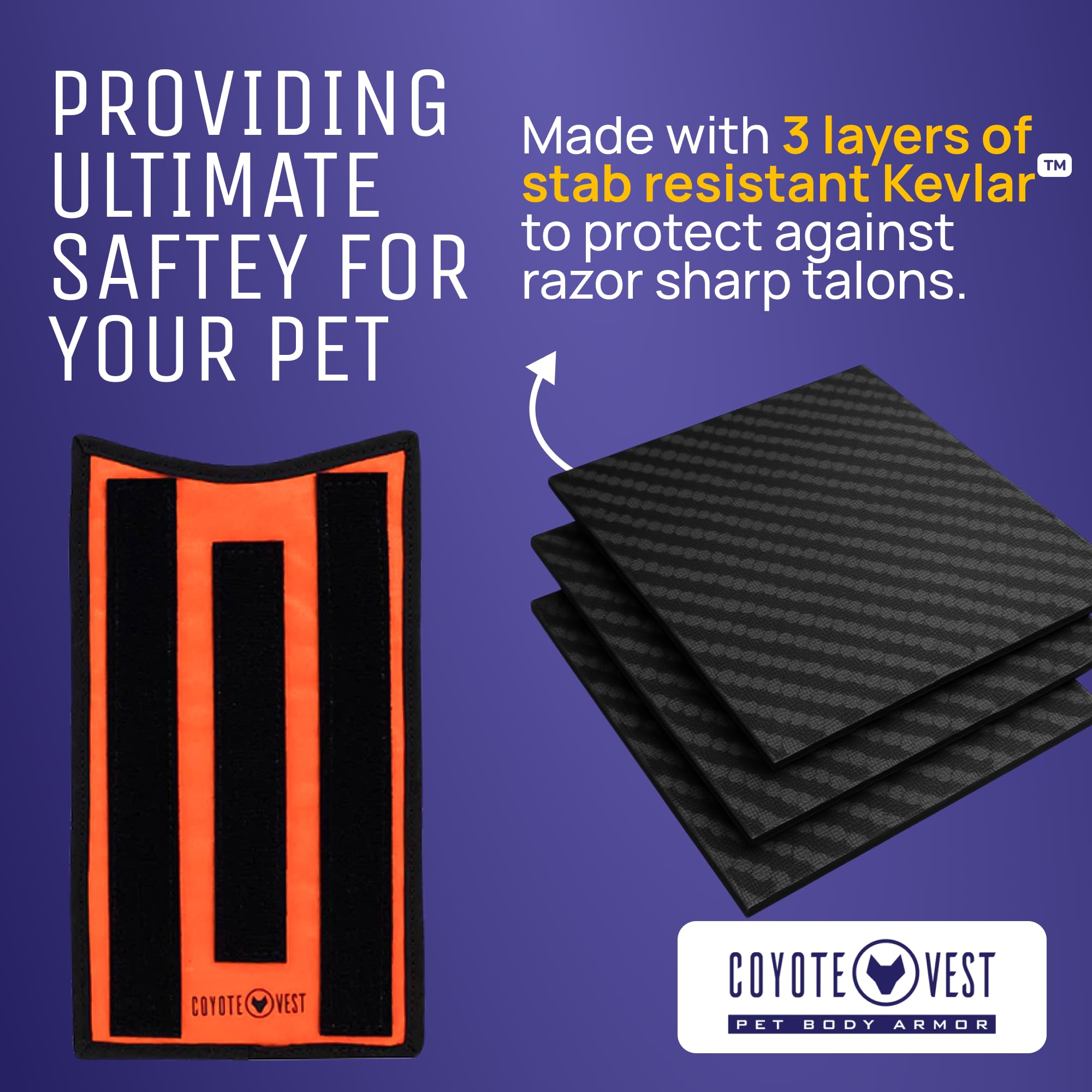 HawkShield pad de CoyoteVest, utile lors de randonnées, promenades et camping.