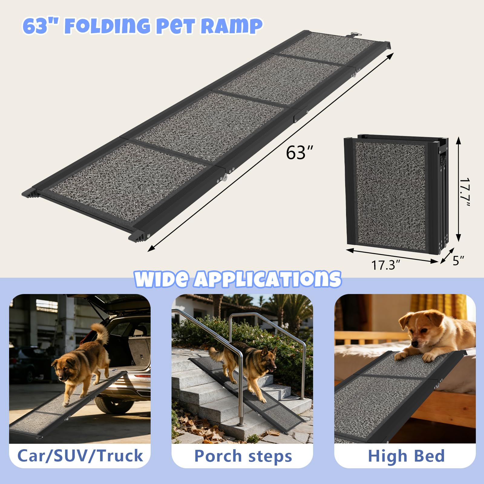 Texture éponge antidérapante COZEER pour pattes sécurisées par temps humide.