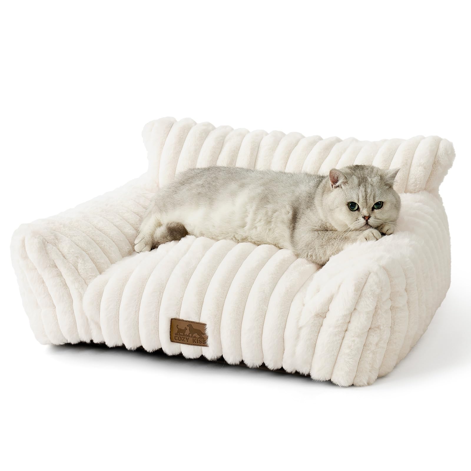 COZY KISS canape-chat-peluche: cocon moelleux pour siestes confortables.