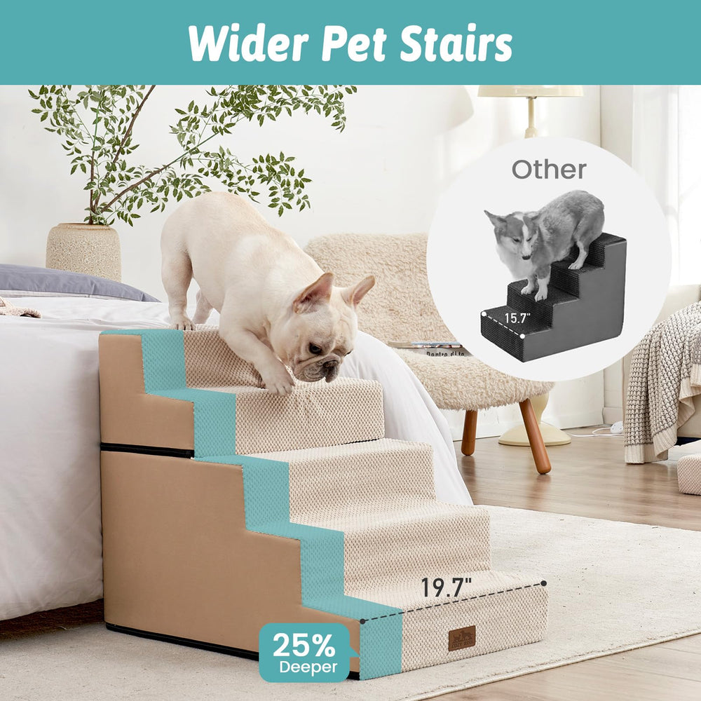 COZY KISS escalier chien base anti-glisse avec points en caoutchouc