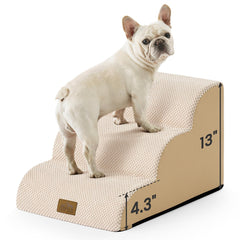 COZY KISS escalier pour chien petit, 3 marches, 13 po, stable et sûr.