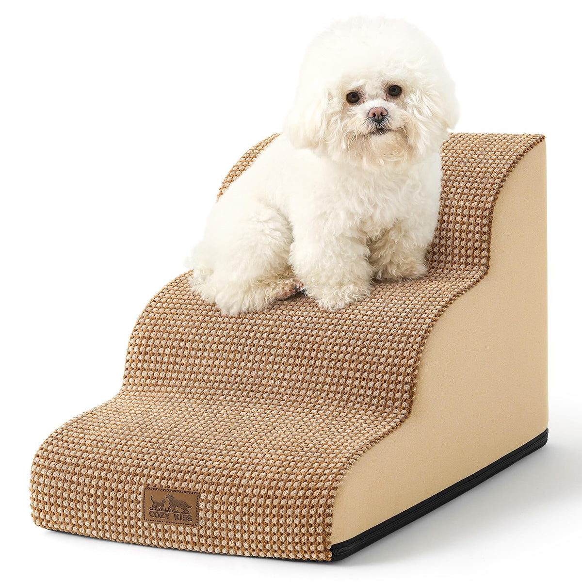 COZY KISS escalier chien petit – design courbe pour un accès en douceur au canapé.