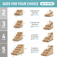 COZY KISS escalier chien petit – mousse haute densité pour soutenir les petites articulations.