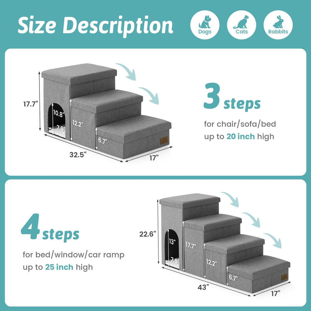COZY KISS escaliers pour chien vue latérale, stabilité et design moderne