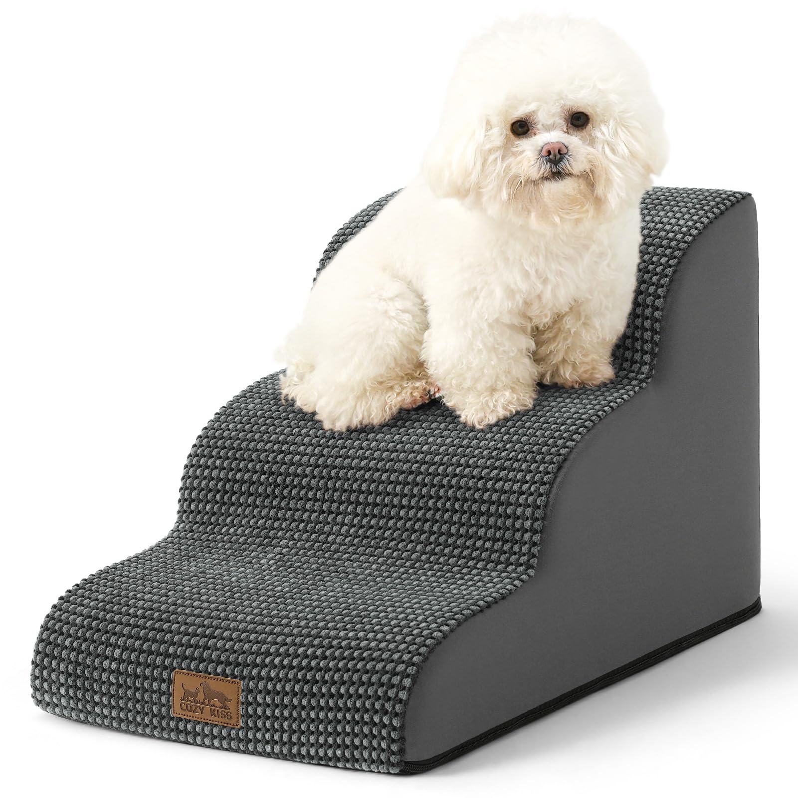 COZY KISS escalier pour chiens petits avec 3 marches près du canapé et soutien douillet