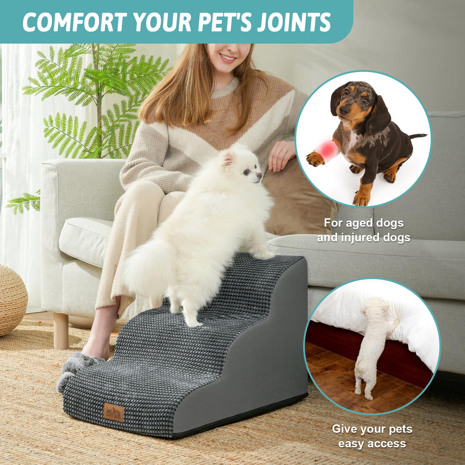 COZY KISS marche-pied canape en position usable, accede facilement