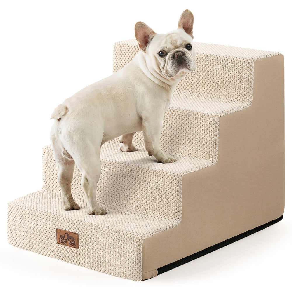 COZY KISS escaliers chien 4 niveaux pour canapé, stabilité accrue et accès facile.