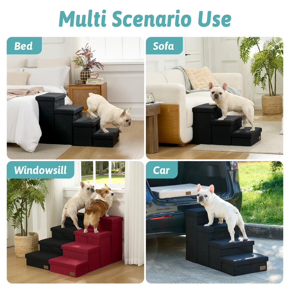 Cozy Kiss escaliers chien pliable: rangement facile quand il n’est pas utilisé.