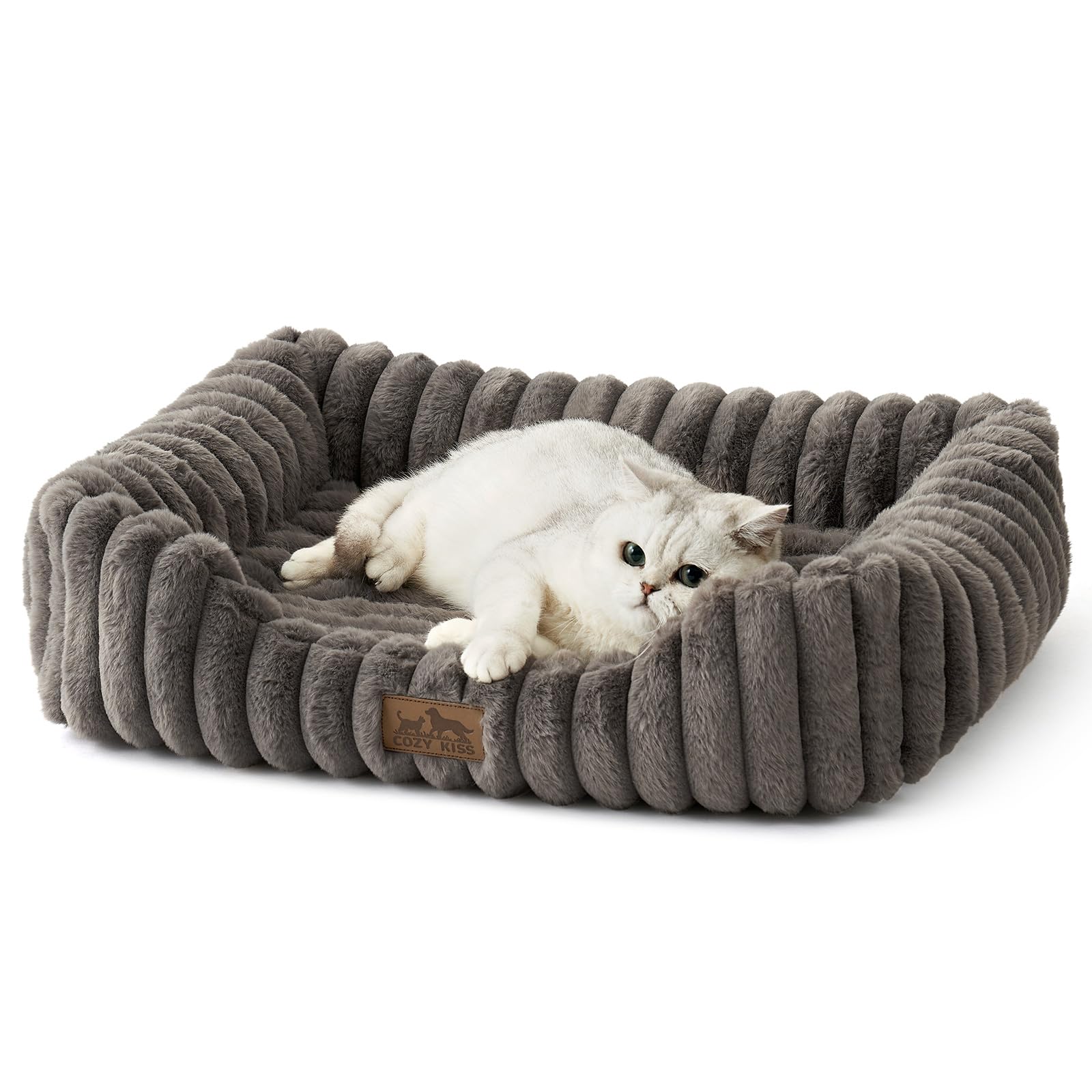 COZY KISS lit orthopédique rectangle, soutien articulations pour petits chiens et chats.