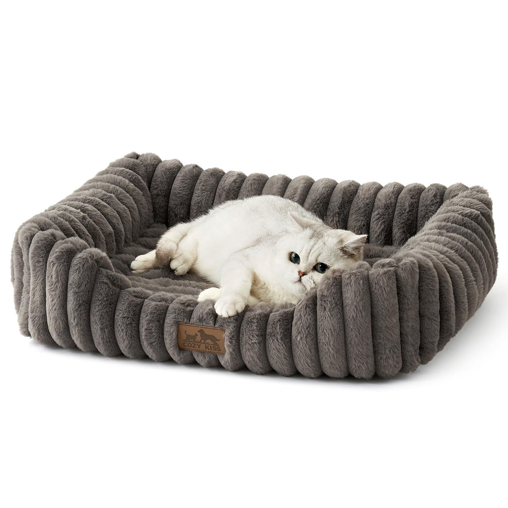 COZY KISS lit orthopédique rectangle, soutien articulations pour petits chiens et chats.