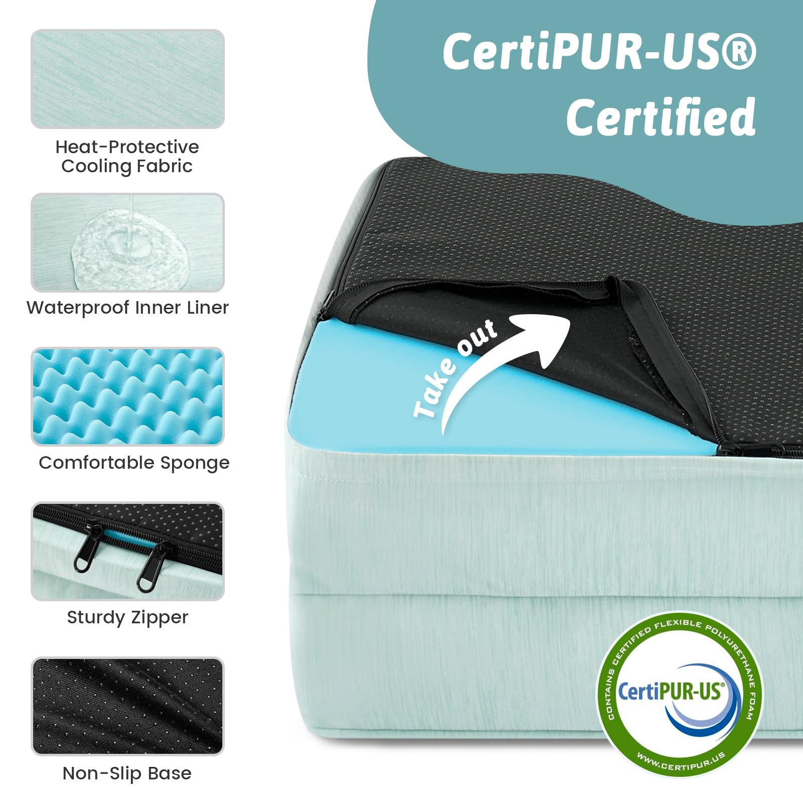COZY KISS mousse-egg-crate-densité: soutien durable et décompression