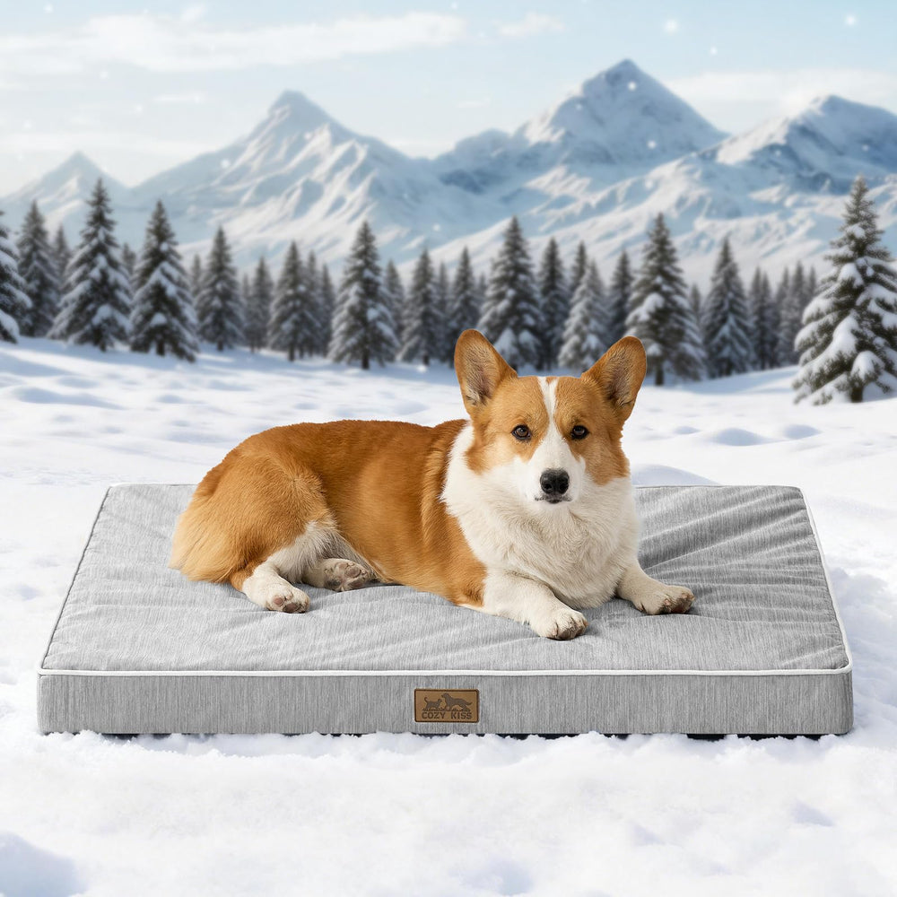 COZY KISS Tapis-chien-refroidissant pour crate, confort frais en été.