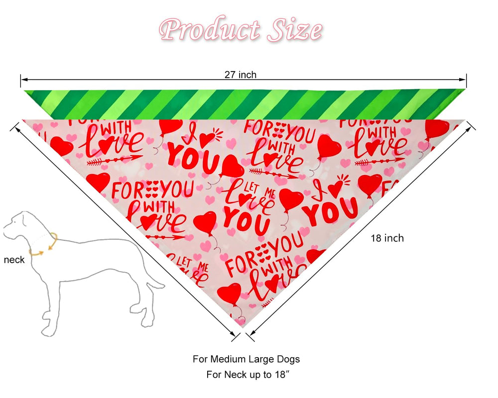CozyHaus bandana chien Saint-Valentin double-face, style polyvalent pour fêtes et réunions.