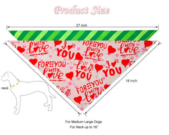 CozyHaus bandana chien Saint-Valentin double-face, style polyvalent pour fêtes et réunions.
