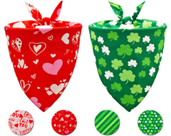 Bandana CozyHaus pour chien Valentin double-face, style réversible et festif.