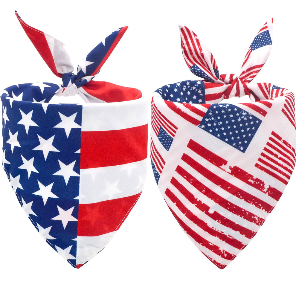 Bandana CozyHaus drapeau américain XXL ensemble, look festif pour chien.
