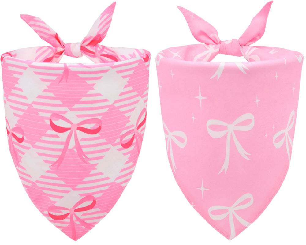 CozyHaus bandana rose a noeud pour petit chien ou chat, look coquet