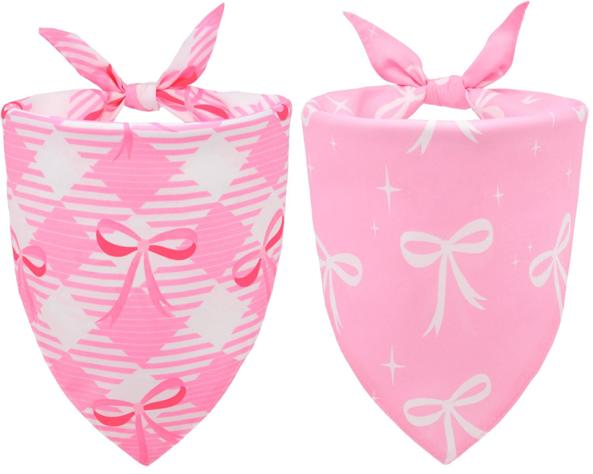 CozyHaus bandana rose a noeud pour petit chien ou chat, look coquet