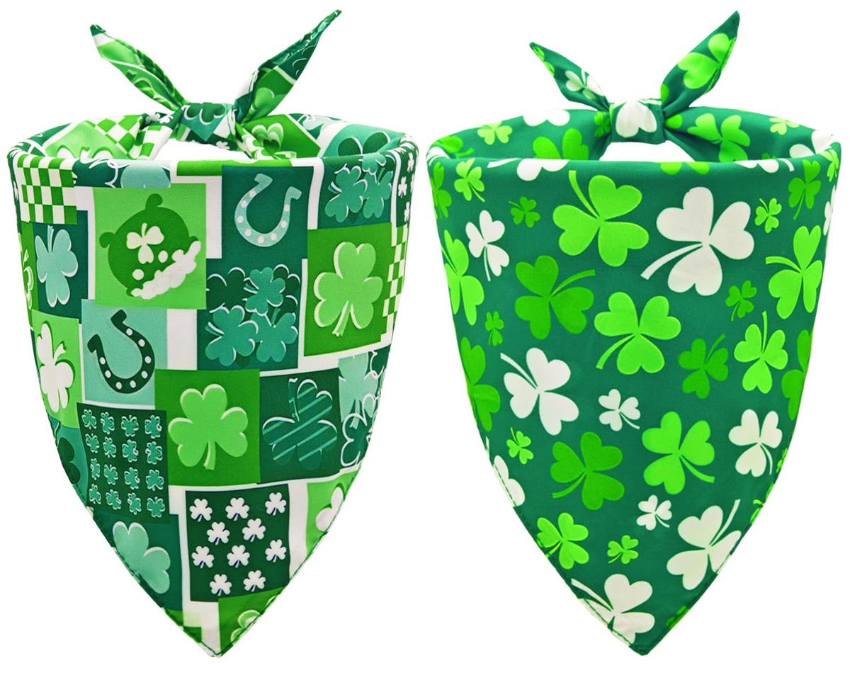 CozyHaus bandana Saint-Patrick vert, gros plan sur la texture robuste pour une tenue durable.
