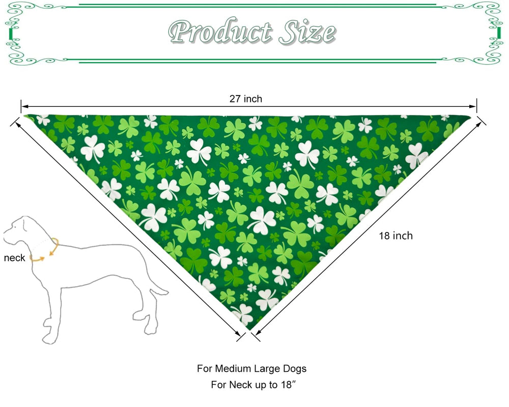 CozyHaus bandana Saint-Patrick vert porté par chien, look festif et élégant.