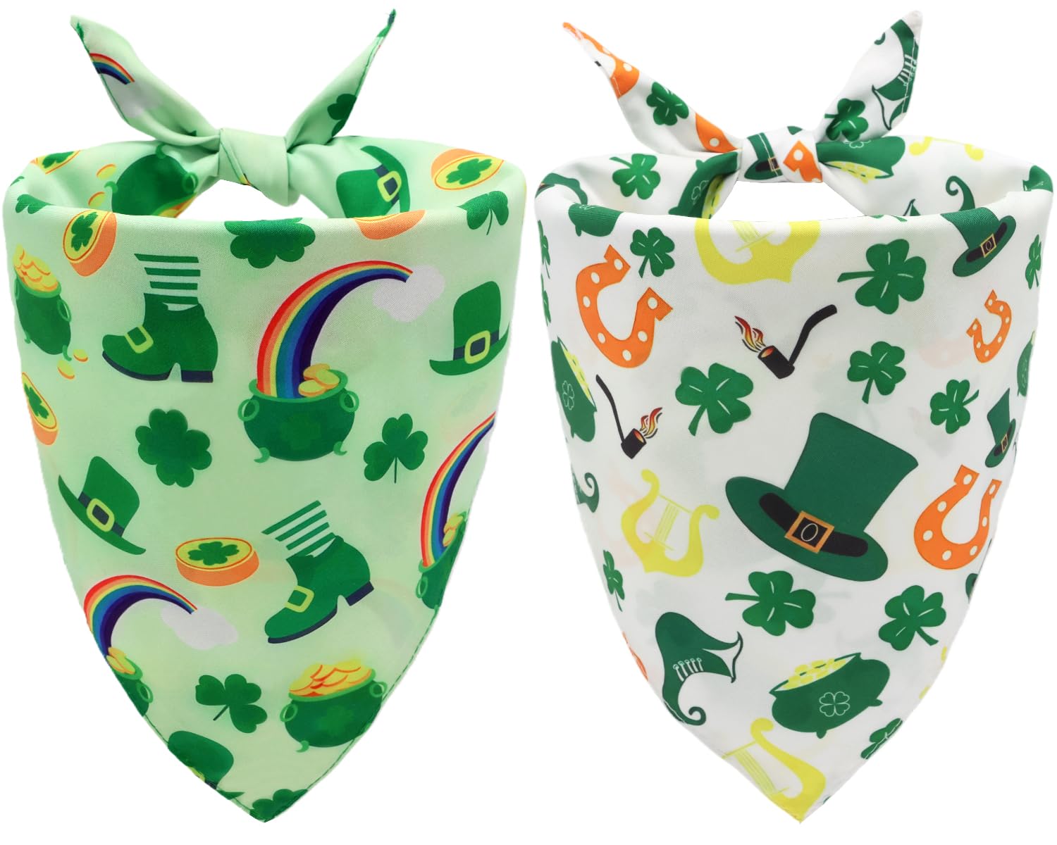 Bandana CozyHaus Saint-Patrick bleu et blanc sur chien, look festif