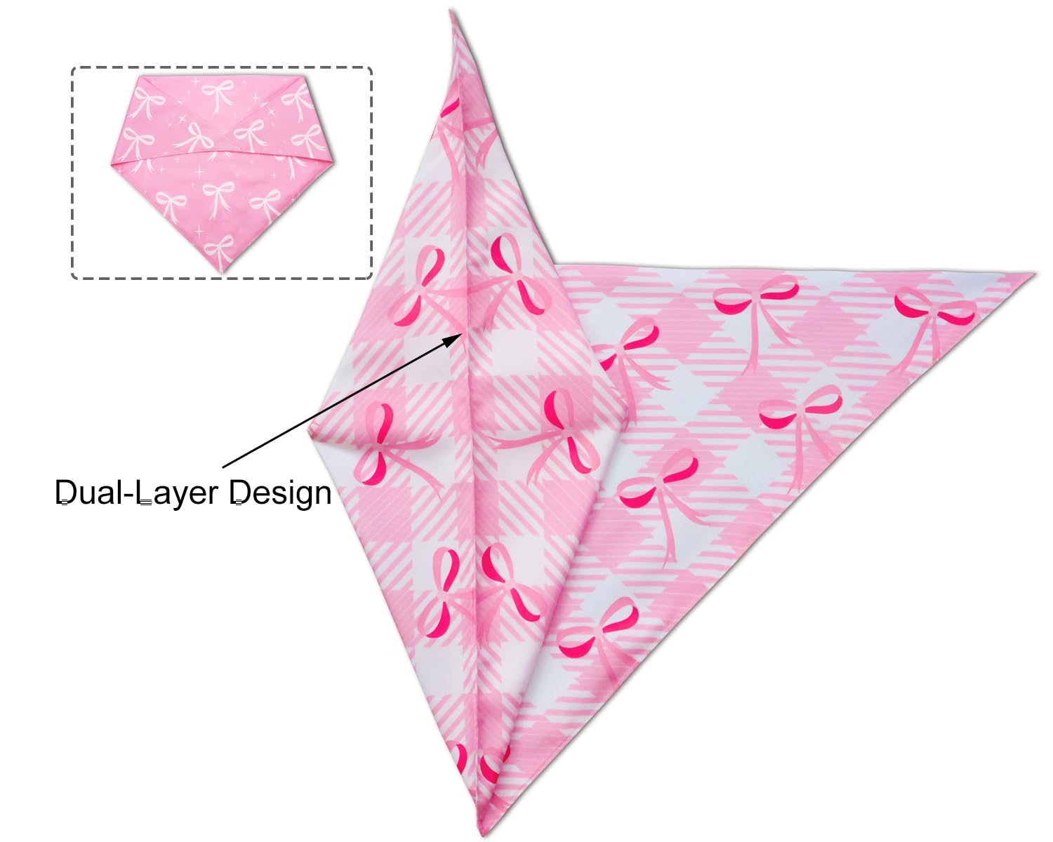 Bandana CozyHaus usage quotidien chien rose, léger et respirant.
