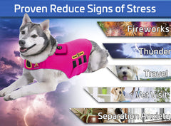 CozyVest aromathérapie lavande pour chien rose — parfums subtils favorisant la détente.