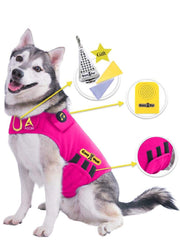 CozyVest pression apaisante pour chien rose — parfait contre le stress lors des feux d'artifice.
