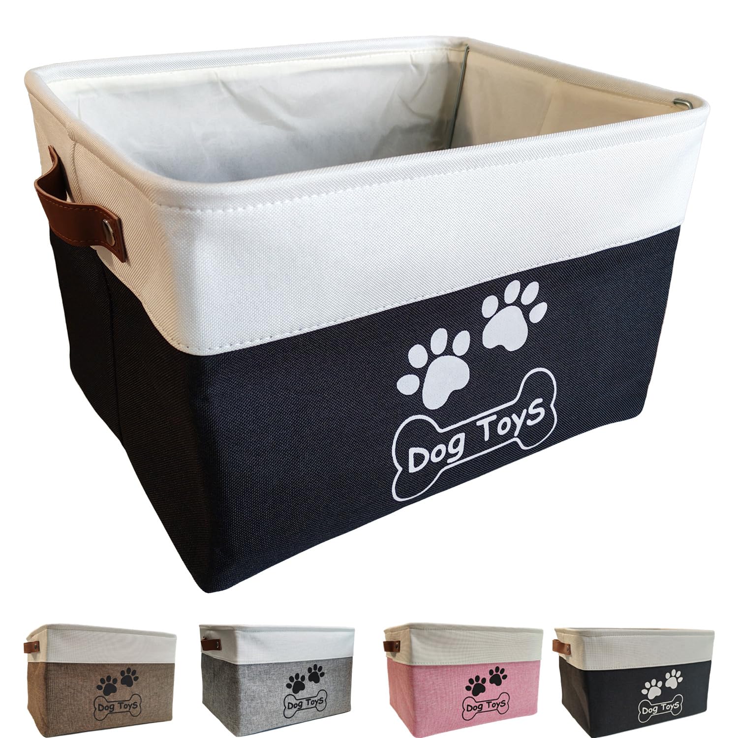 CPAKOWLGOO Panier-jouets-chien-pliable pour rangement pratique dans le salon.