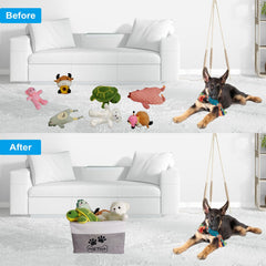 CPAKOWLGOO Panier-jouets-chien-poignees: accès facile grâce aux poignées.