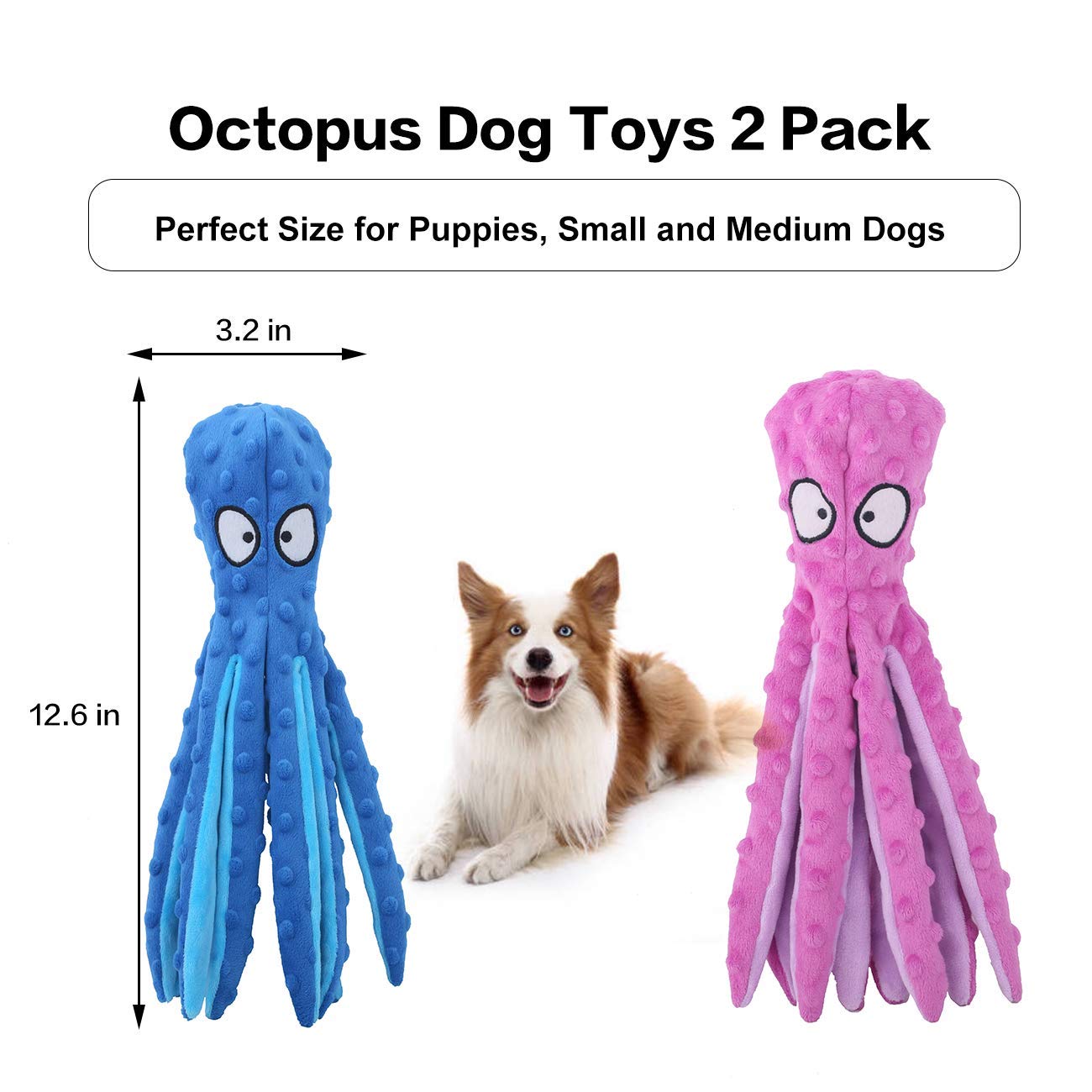 CPYOSN poulpe taille 12,6 pouces, adapté à toutes tailles de chiens.