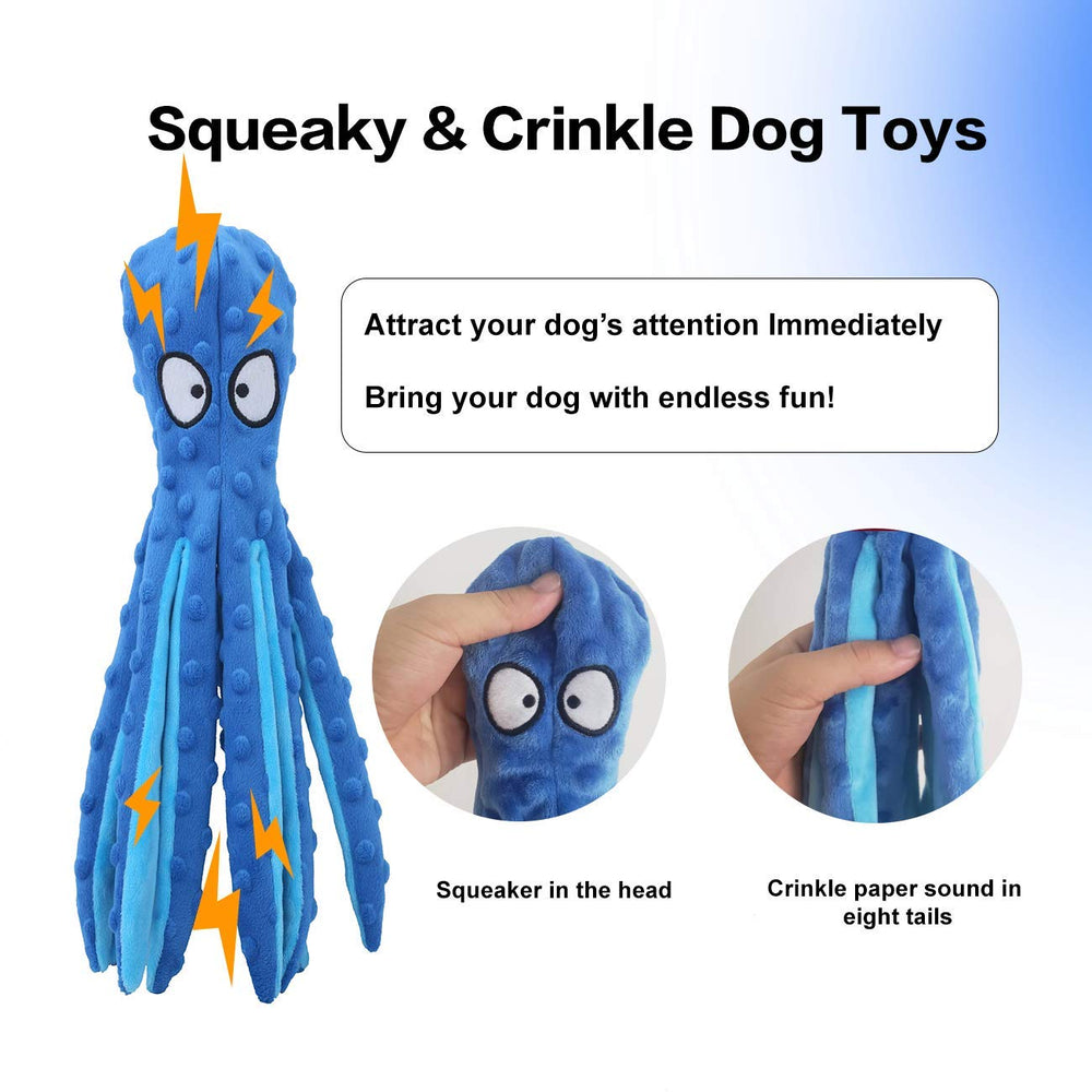 CPYOSN peluche poulpe avec queue crissante, stimulation auditive.
