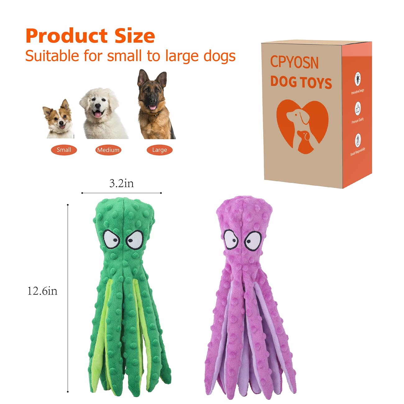 Jouet quotidien CPYOSN pieuvre pour chiens de toutes tailles