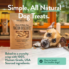 CRAFTED BY HUMANS LOVED BY DOGS friandises-chiens-au-bacon-qualite-humaine: snack nutritif et délicieux.