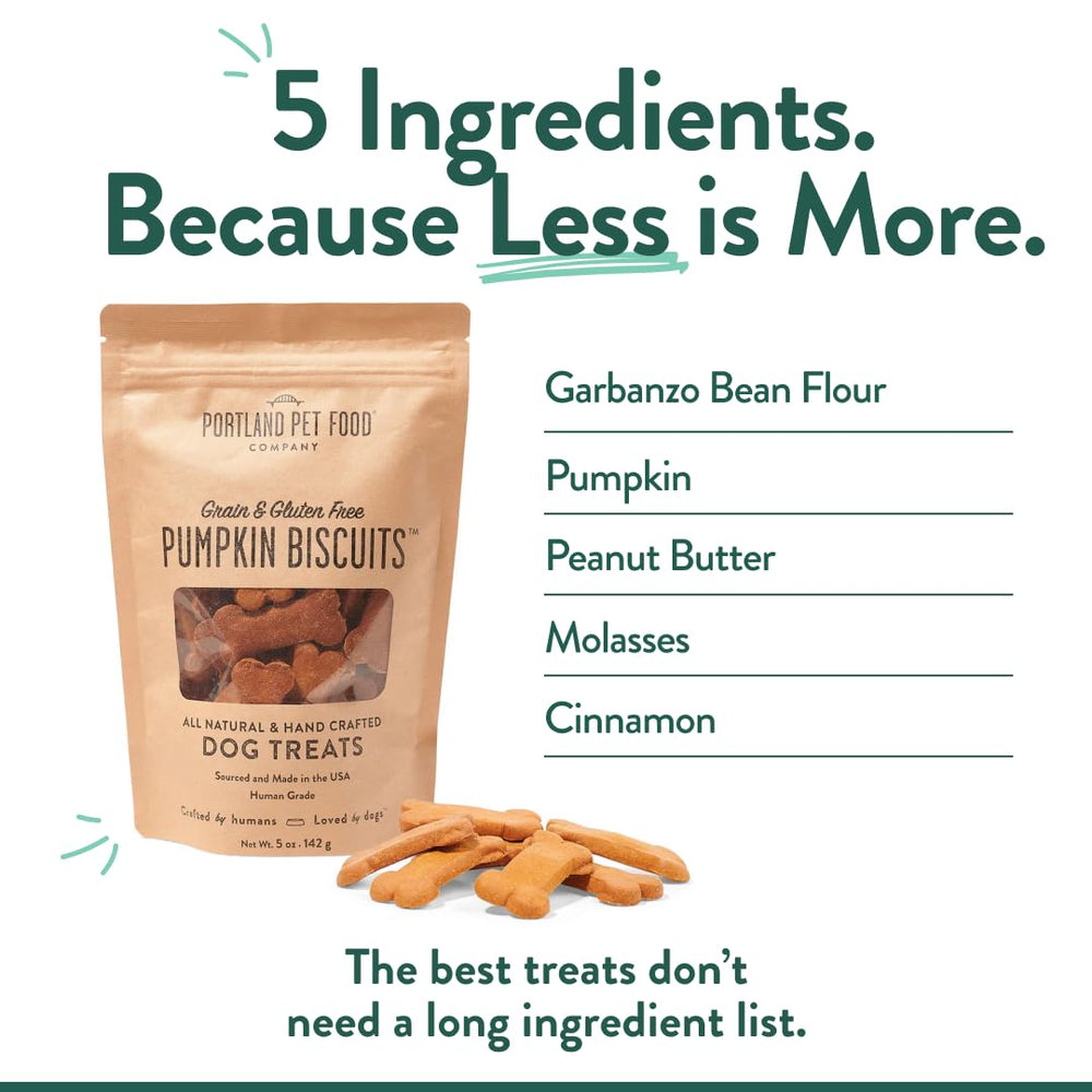 CRAFTED BY HUMANS LOVED BY DOGS – biscuit citrouille en sachet, pratique pour les sorties.