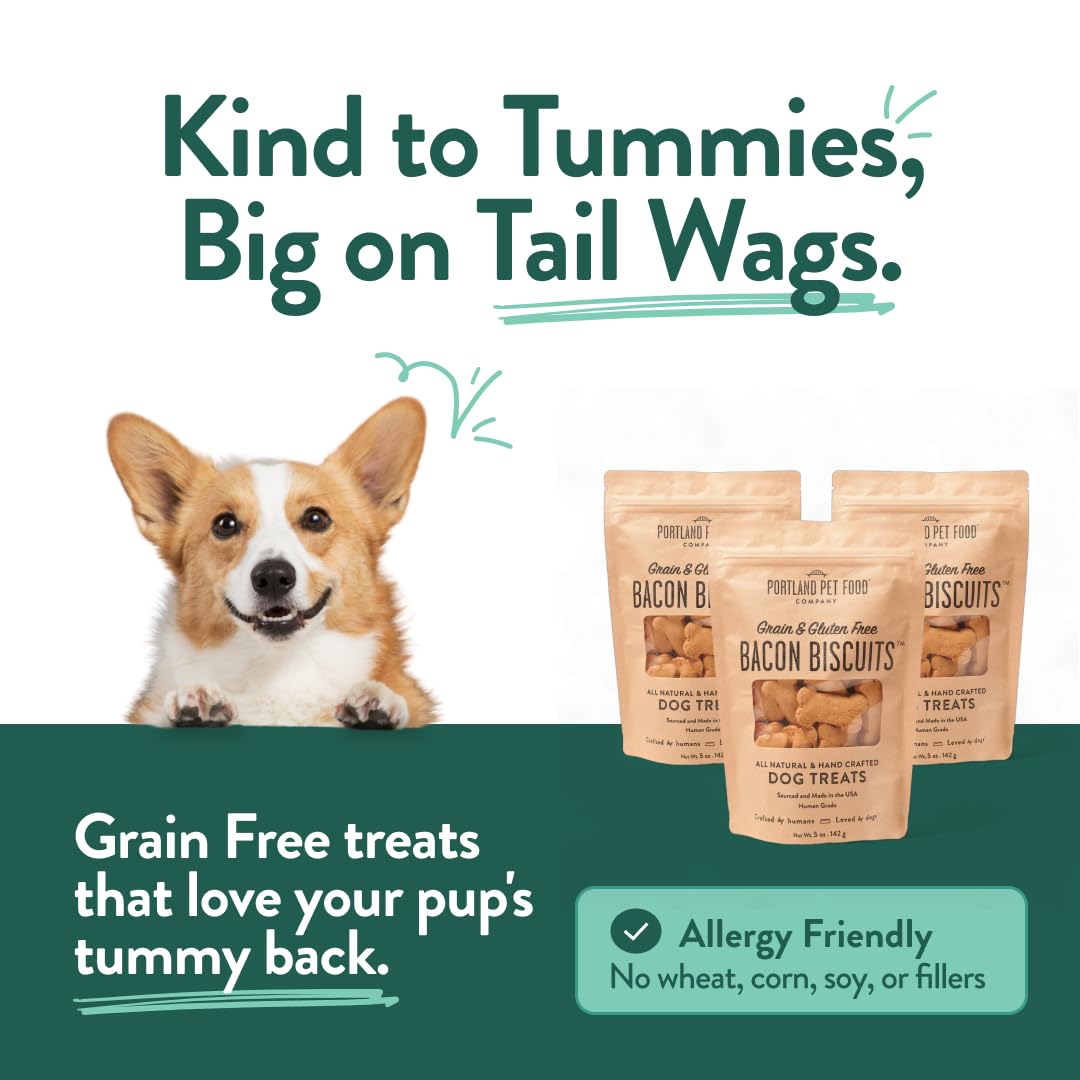 CRAFTED BY HUMANS LOVED BY DOGS croquettes-chiens-au-bacon-sans-gluten: convient aux chiens sensibles.