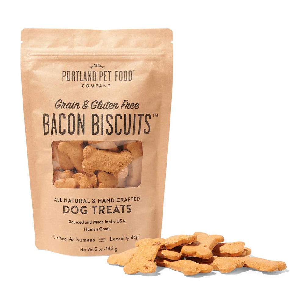 CRAFTED BY HUMANS LOVED BY DOGS friandises-chien-bacon-emballage: emballage sûr et pratique.